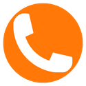 Telefoon in een oranje cirkel